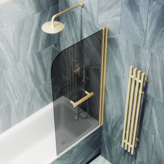 Шторка на ванну MaybahGlass MGV-767-3 40см золото